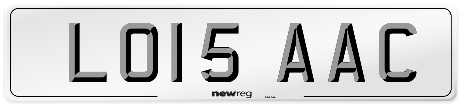 LO15 AAC Number Plate from New Reg